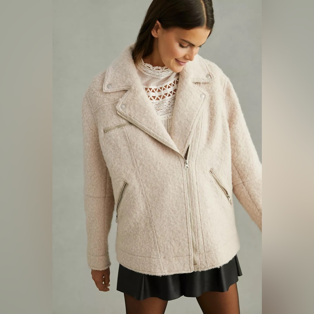 Anthropologie Women’s Longline Moto Jacket size (M)